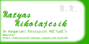 matyas mikolajcsik business card